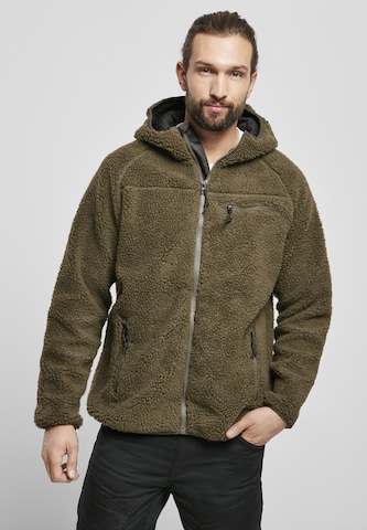 Brandit Fleece jas in Groen: voorkant