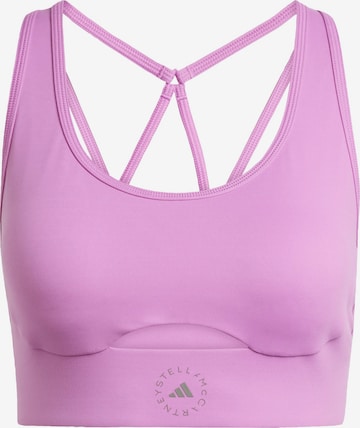 Reggiseno sportivo 'TrueStrength' di ADIDAS BY STELLA MCCARTNEY in lilla: frontale