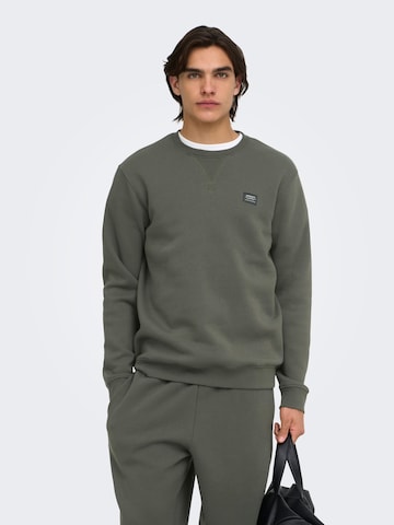 Only & Sons Sweatshirt 'ONSDawson' in Groen: voorkant
