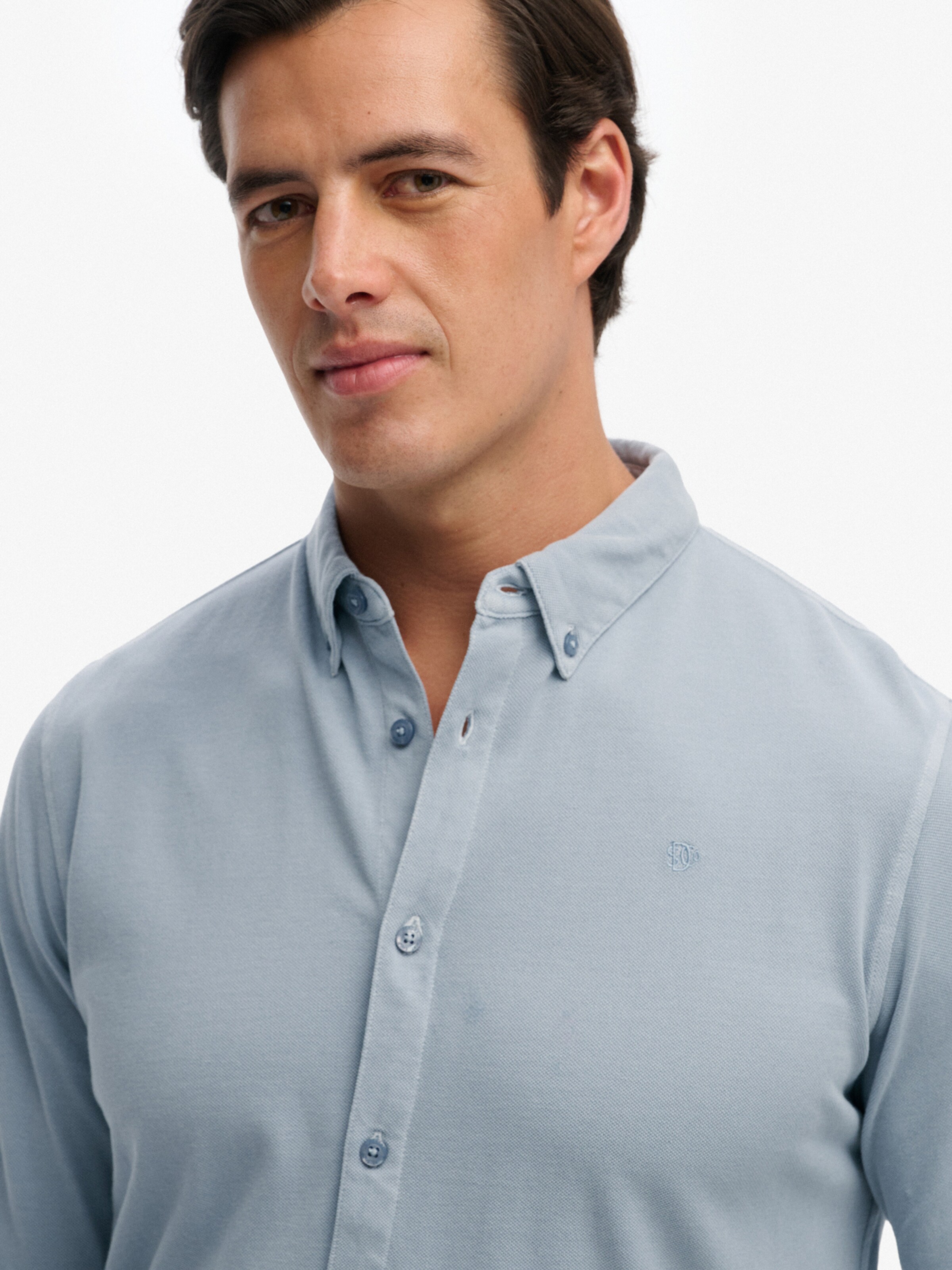 Superdry & Co Классический крой Рубашка 'Vintage Destroy' в Синий