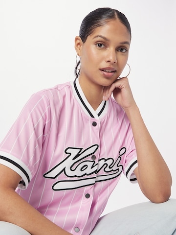 T-shirt 'Varsity Pinstripe' Karl Kani en rose