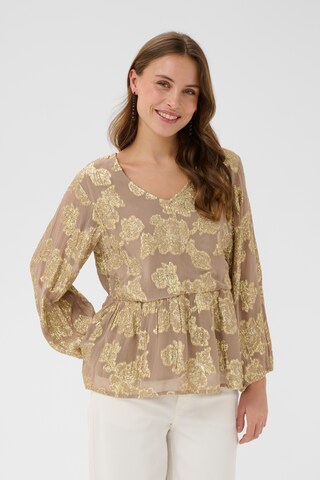 Chemisier 'CUBuda' CULTURE en beige : devant