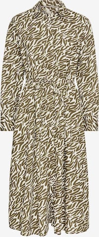 CAMEL ACTIVE Langes Hemdblusenkleid mit Allover-Print in Grün: Vorderseite
