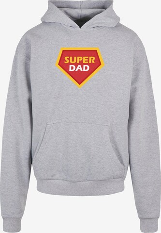 Merchcode Sweatshirt 'Fathers Day - Super Dad' in Grey: front