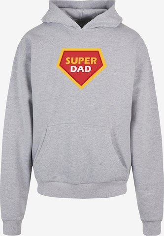 Merchcode Sweatshirt 'Fathers Day - Super Dad' in Grijs: voorkant