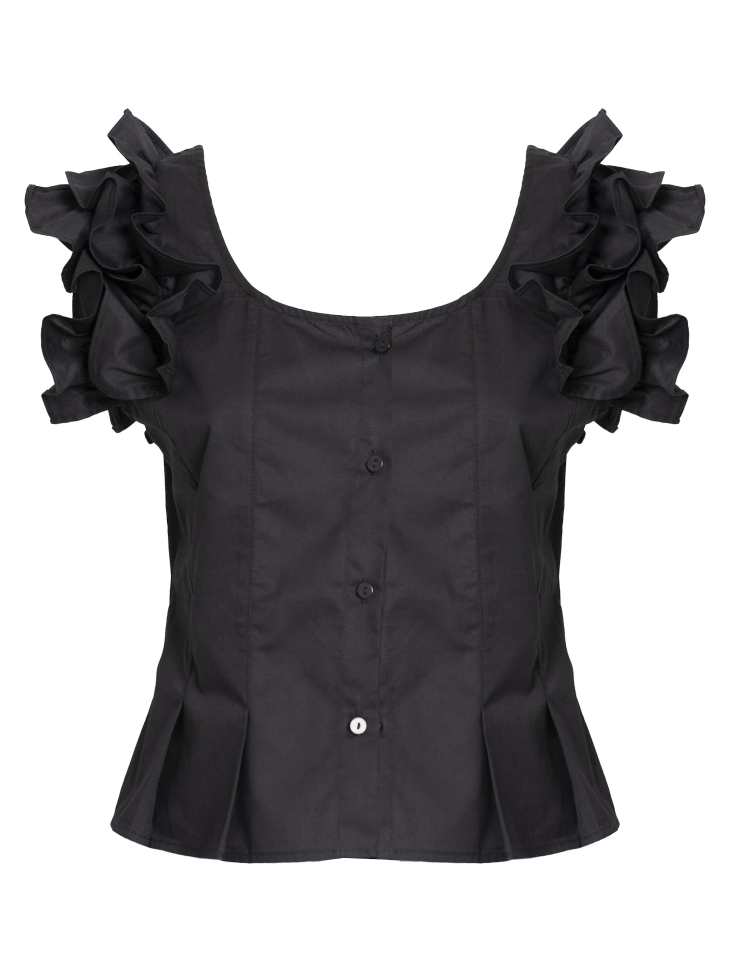 Influencer Bluse 'Popline' in Schwarz: Vorderseite