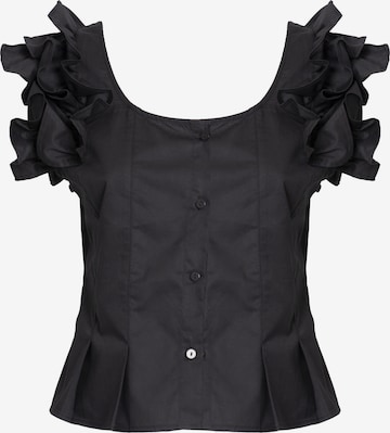 Influencer Blouse 'Popline' in Black: front