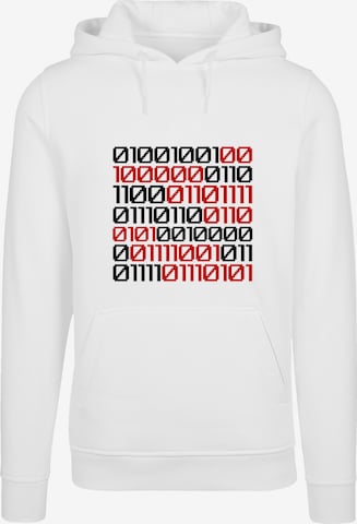 F4NT4STIC Sweatshirt 'I Love You 01001001 Binary Code Valentinstag' in Weiß: Vorderseite