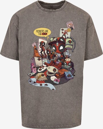 ABSOLUTE CULT Shirt 'Deadpool - Merchandise Royalties' in Grey: front