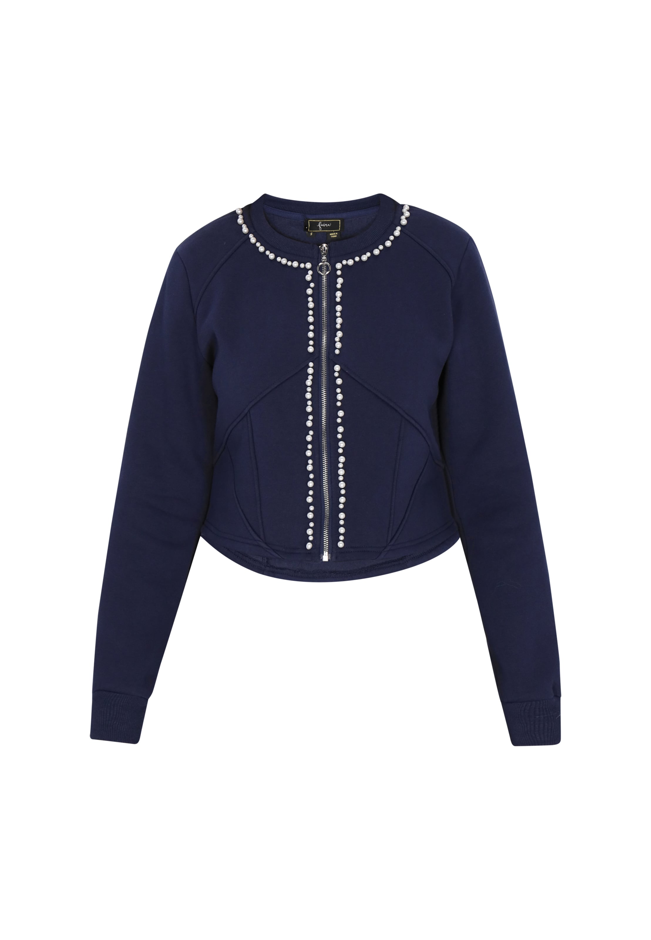 faina - Casaco em moletão em azul: frente