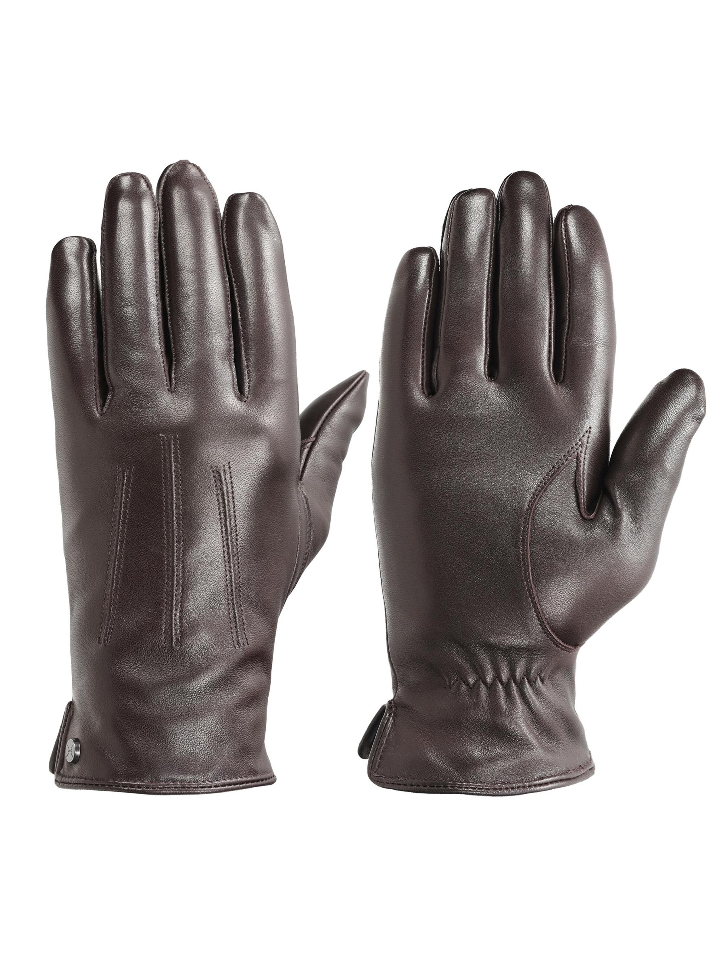 Pearlwood Full Finger Gloves 'GRAY' in Brown: front
