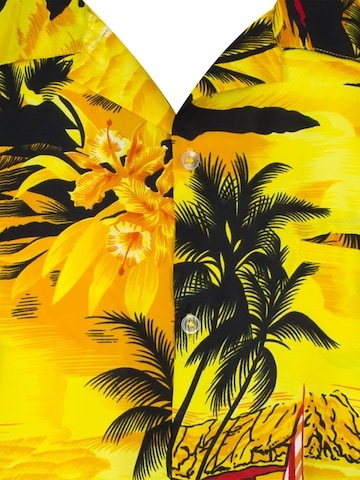 King Kameha Shirt 'Surf' in Gelb