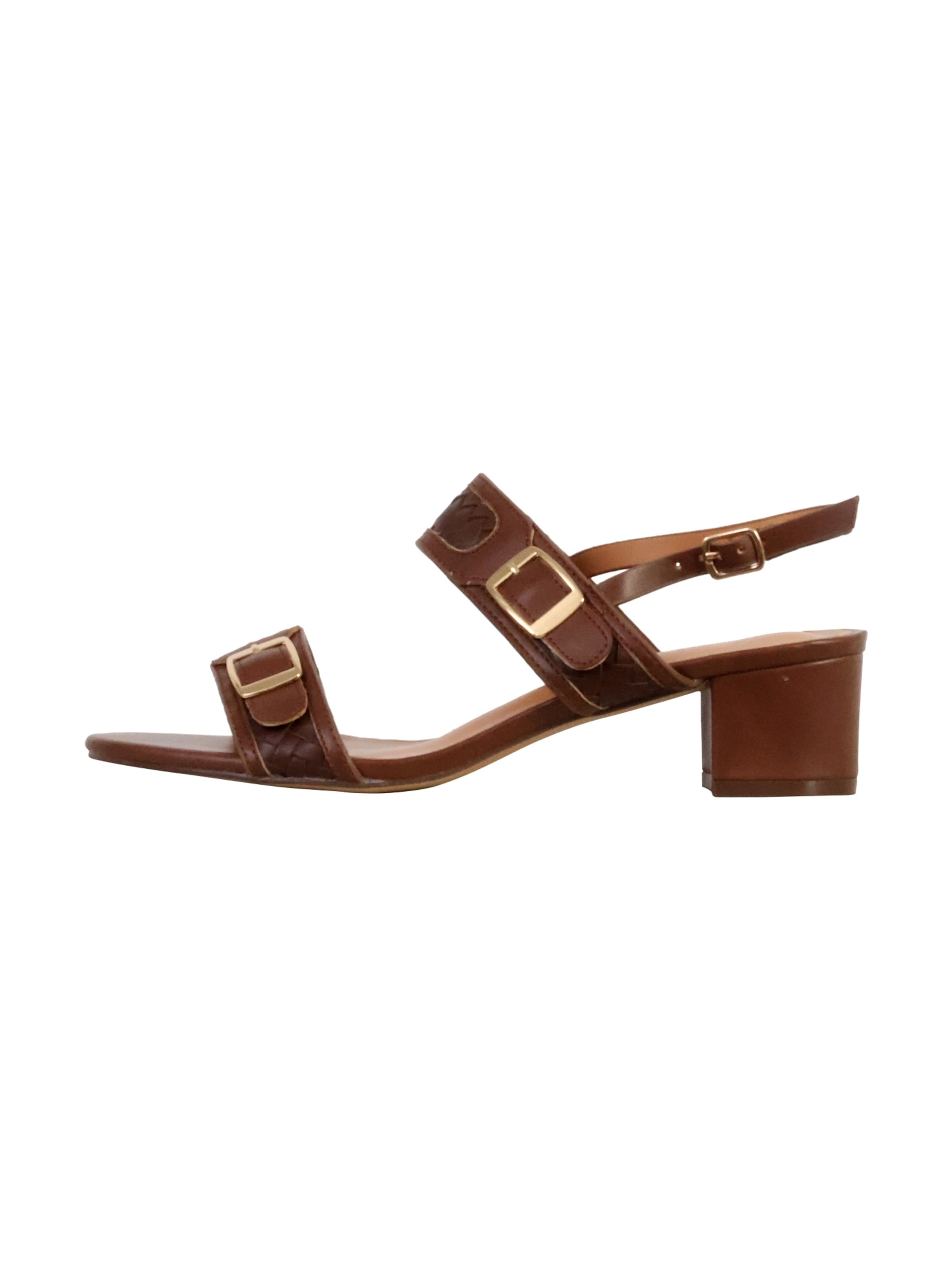 POTI PATI Sandaal 'Supermodische Sandalen mit Absatz' in Bruin: voorkant