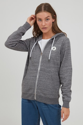 Oxmo Kapuzensweatjacke 'HELNA' in Grau: predná strana