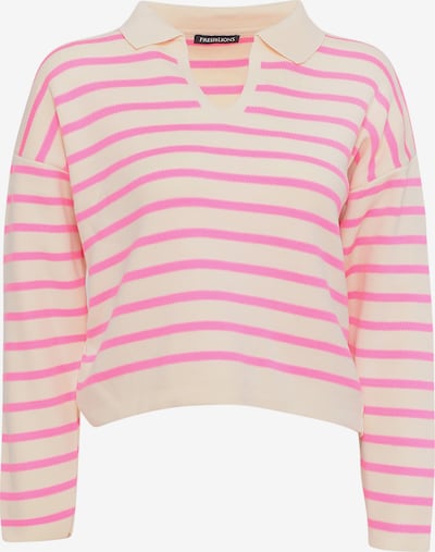 FRESHLIONS Pullover i overstørrelse ' Larina ' i pink / hvid, Produktvisning