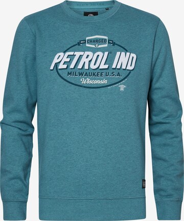 Sweat-shirt Petrol Industries en bleu : devant