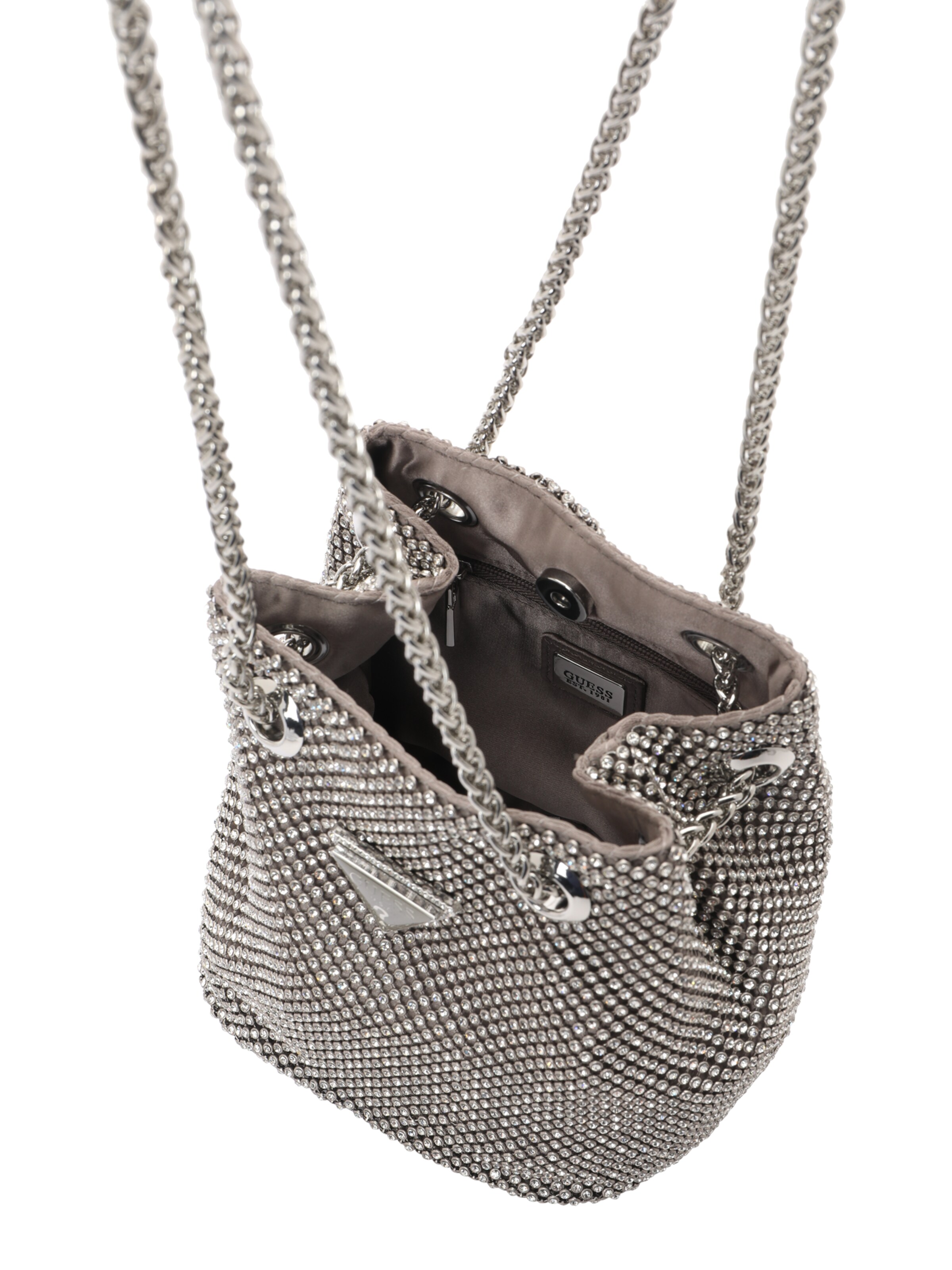 GUESS Beuteltasche 'Zalina' in Silber