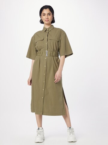 REPLAY Shirt Dress in Green: front