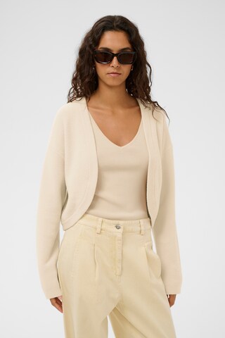 SOAKED IN LUXURY Cardigan 'SLNerea' i hvid: forside