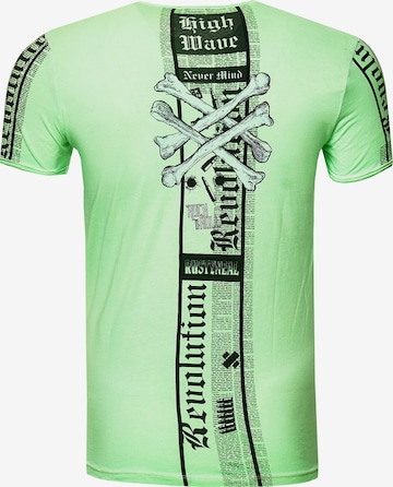 Rusty Neal T-Shirt im verwaschenen Look in Grün