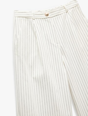 Koton Wide leg Pleat-Front Pants in White