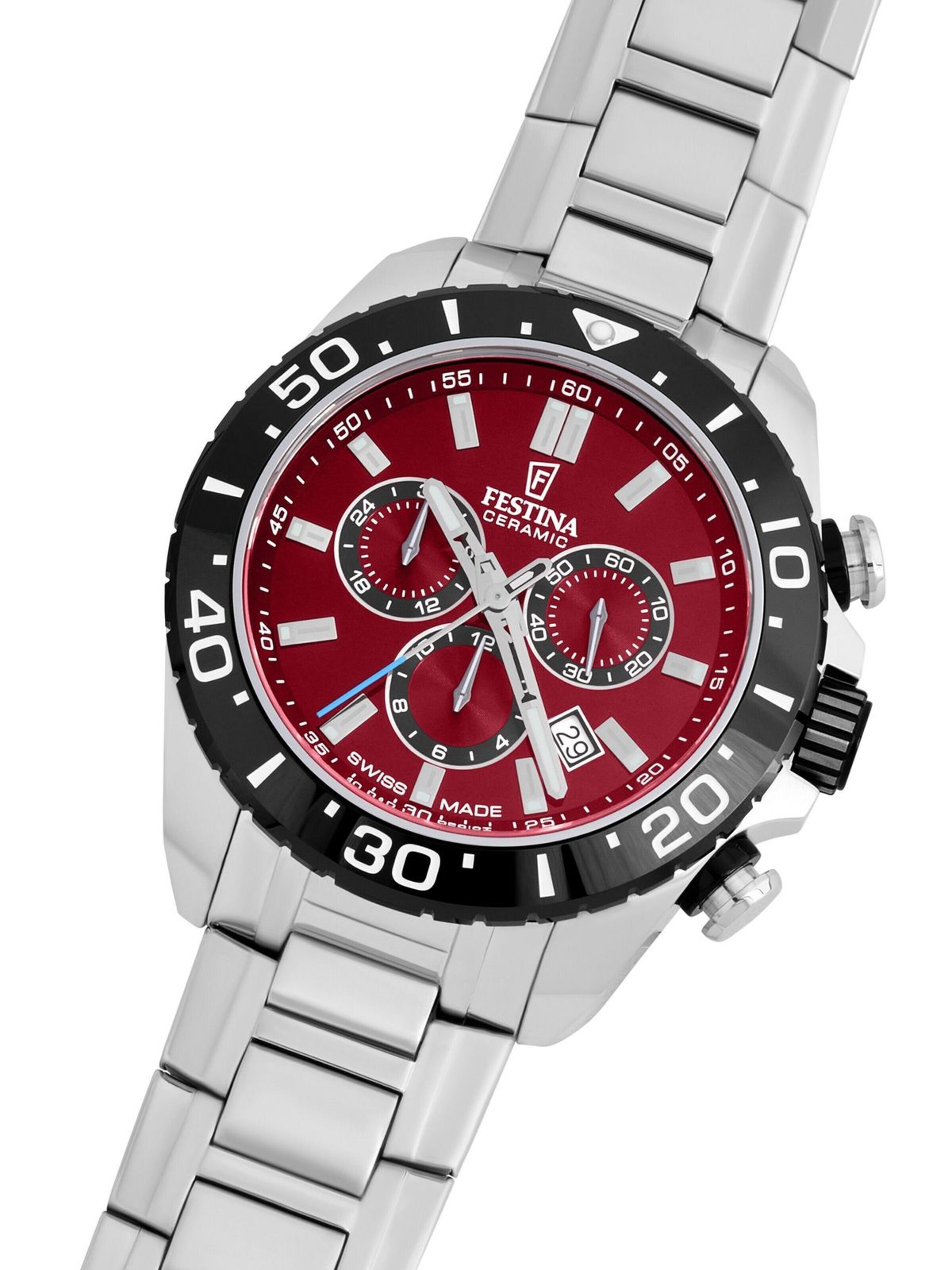 FESTINA Analogové hodinky 'Chronograph Chrono Swiss Made' – červená
