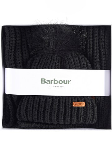Barbour Set: Mütze und Schal 'Saltbrn' in Schwarz