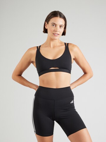 ADIDAS PERFORMANCE Bralette Sports Bra 'ALL ME LUXE LS' in Black: front