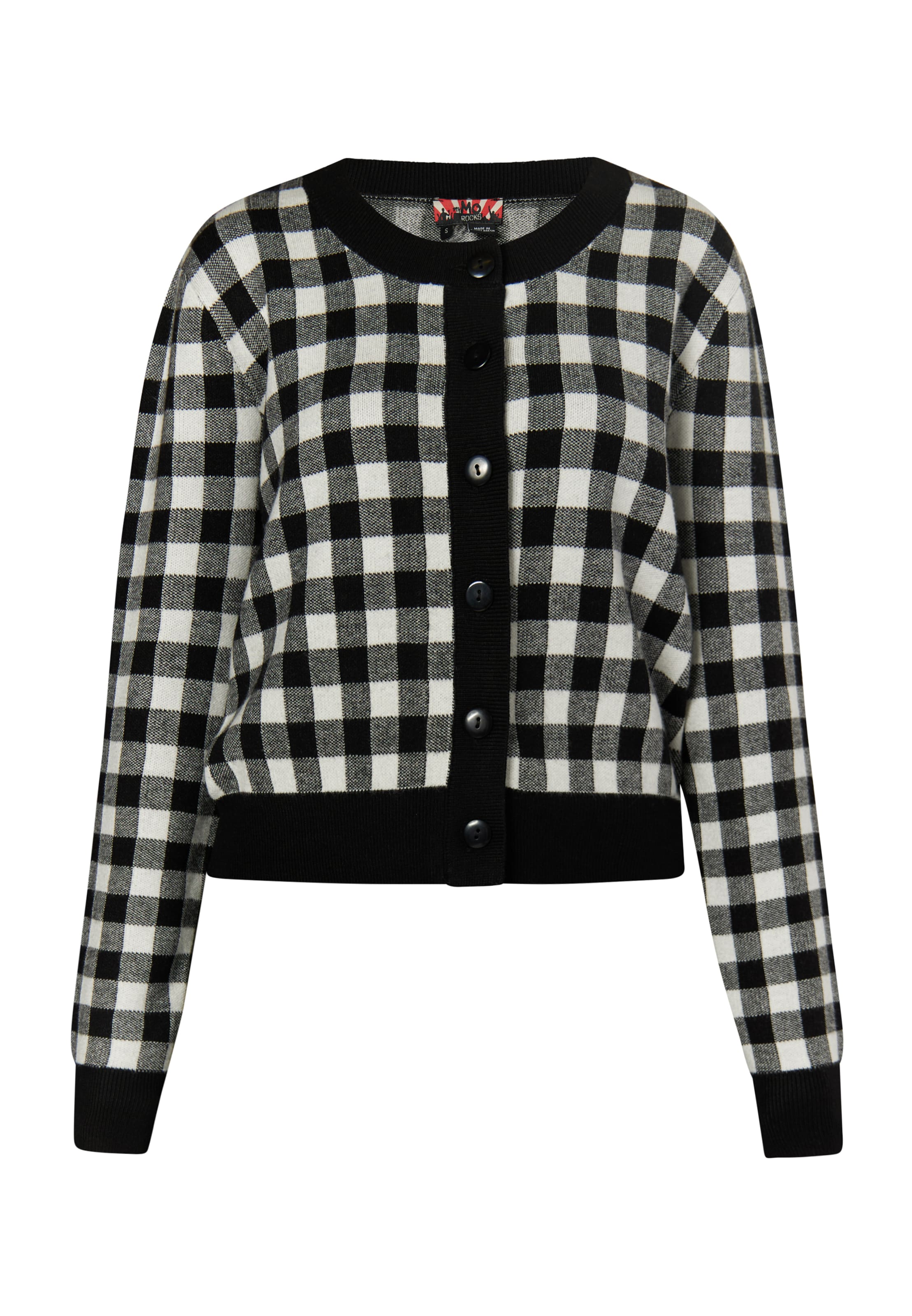 myMo ROCKS Πλεκτή ζακέτα 'Ucy' σε μαύρο: μπροστά