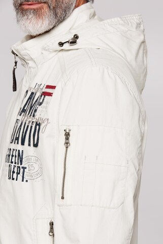 CAMP DAVID Stone Washed Blouson mit Kapuze und Artworks in Grau