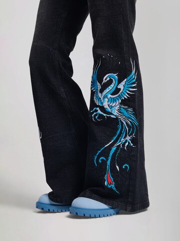 Ed Hardy Свободный крой Джинсы 'Rising Phoenix' в Черный