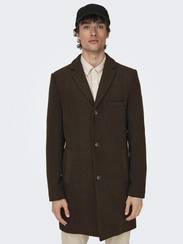 Manteau mi-saison 'Jaylon' Only & Sons en marron