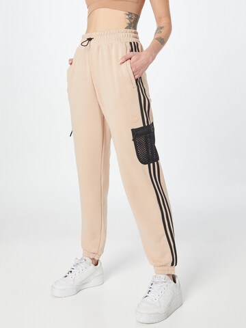 ADIDAS ORIGINALS Tapered Broek in Beige: voorkant