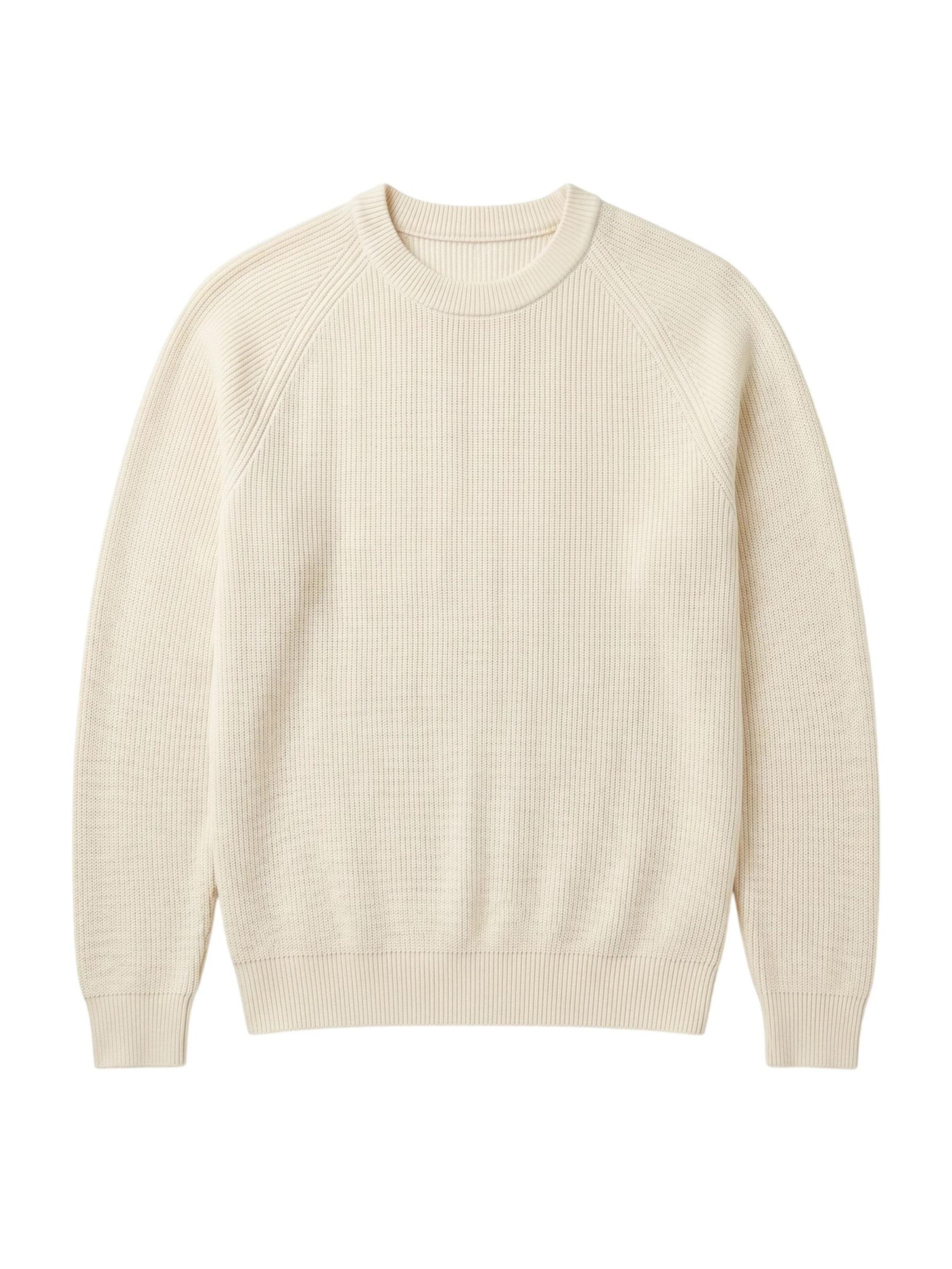 Kleidermafia - Jersey 'Slim Fit Thin Knit Sweater - Beige' en beige: frente