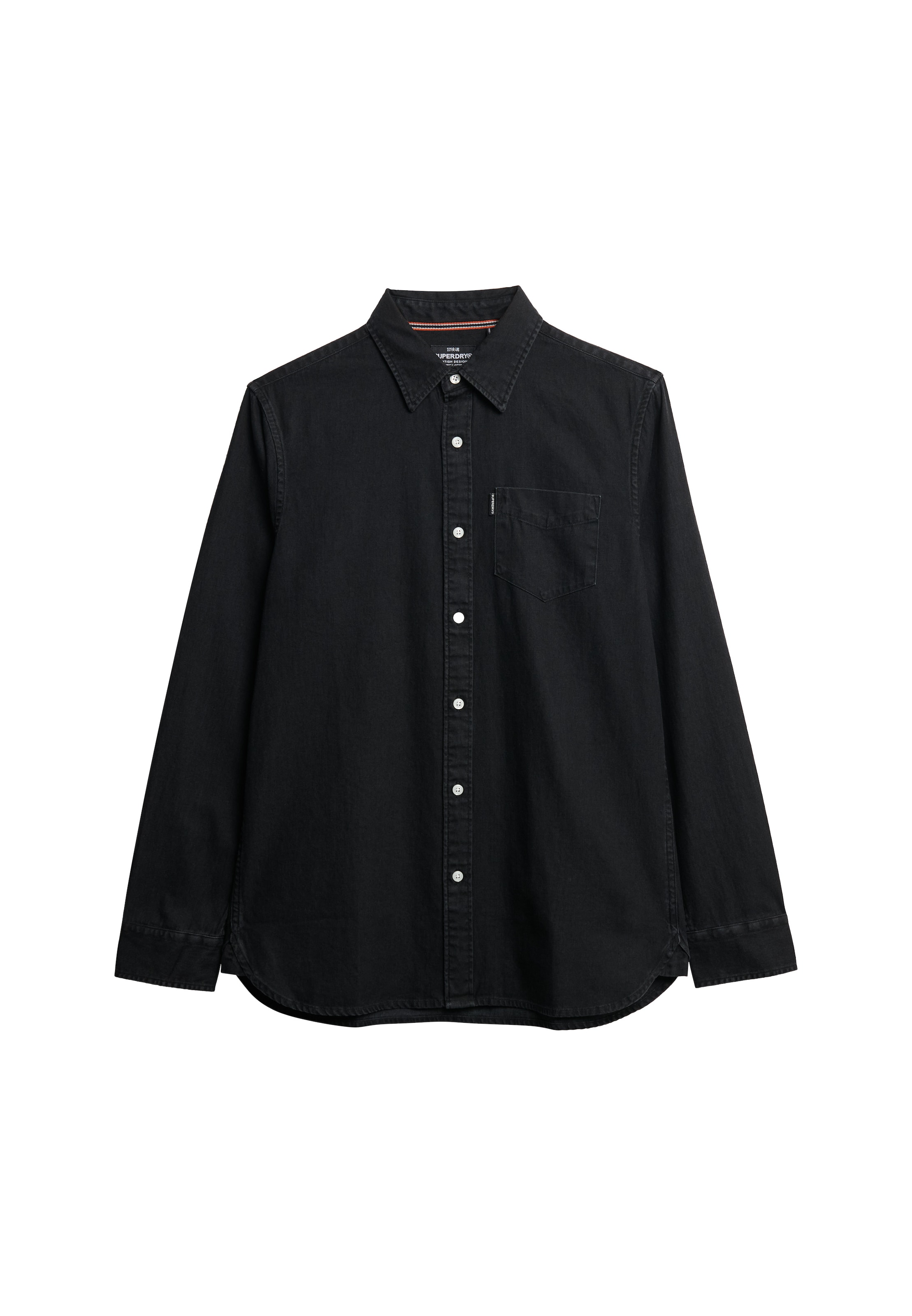 Superdry & Co Hemd 'Essential' in Schwarz: Vorderseite