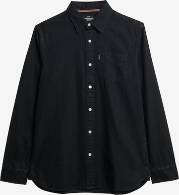 Superdry & Co Hemd 'Essential' in Schwarz: Vorderseite