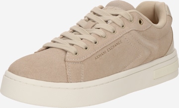 ARMANI EXCHANGE Trampki niskie 'LONDON' w kolorze beżowy: przód