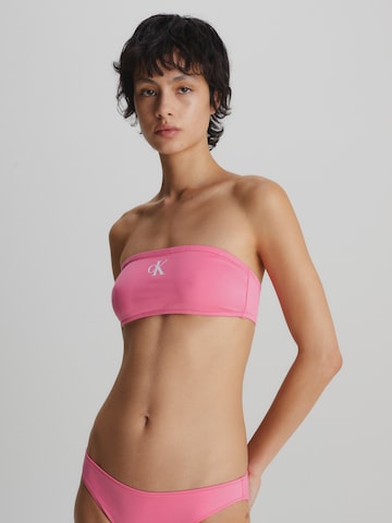 Calvin Klein Swimwear - Bandeau Top de bikini en rosa: frente