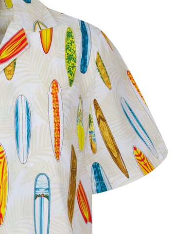 KY's Regular fit Button Up Shirt 'Surfbretter Allover' in White