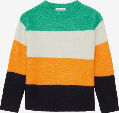 Pullover TOM TAILOR di colore verde erba / arancione / nero / bianco, Visualizzazione prodotti