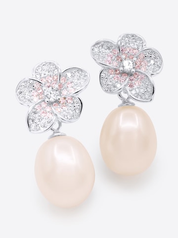 Boucles d'oreilles 'Lavandou' Ateliers Saint Germain en rose : devant