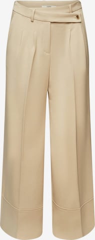 ESPRIT Wide leg Bandplooibroek in Beige: voorkant