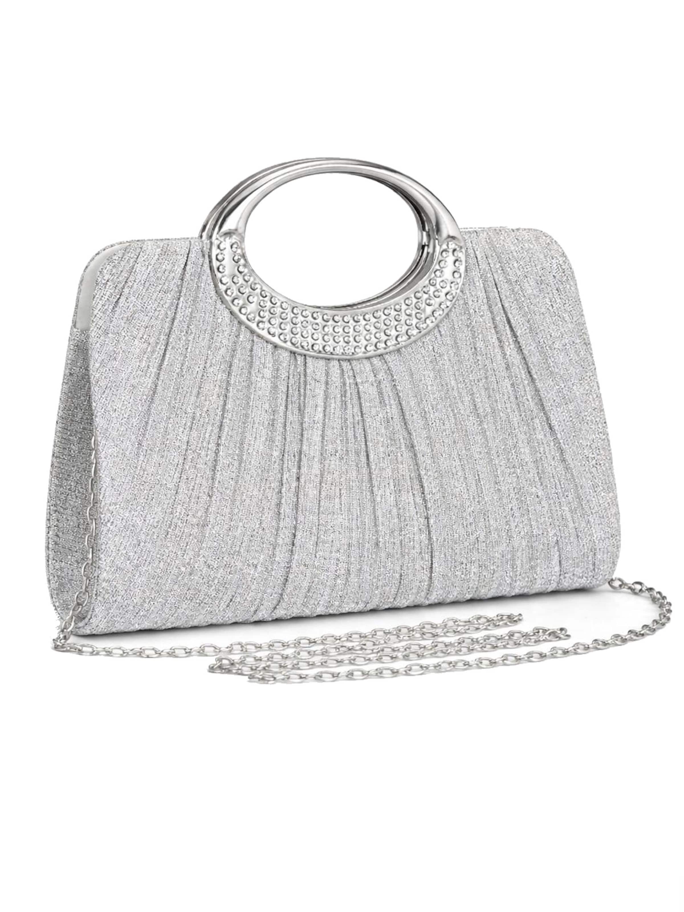 Tomshop24-7 Clutch 'Abendtasche Tia'‌‌‌‌‌‌‌ in Silber: Vorderseite