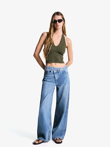 Tops en tricot Bershka en vert