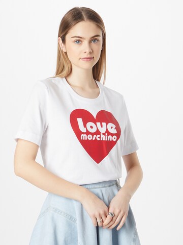 T-shirt Love Moschino en blanc : devant