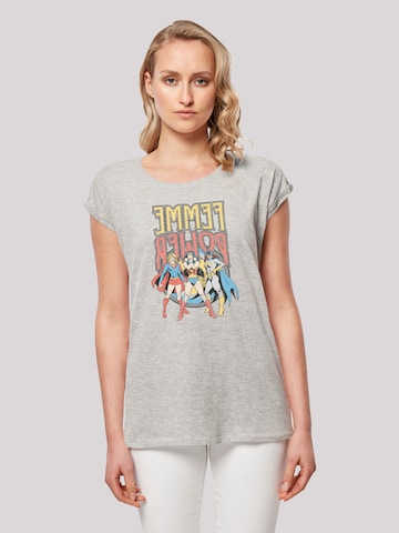 F4NT4STIC Shirt 'DC Comics Wonder Woman Femme Power' in Grijs: voorkant