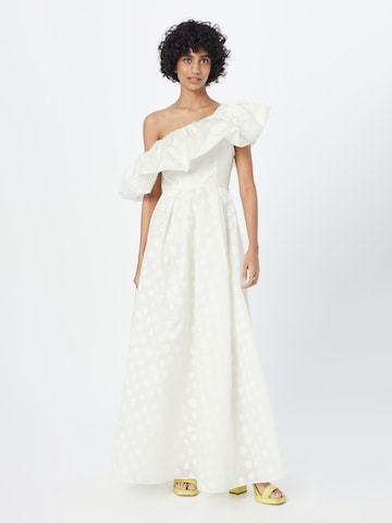 True Decadence Evening Dress in White: front