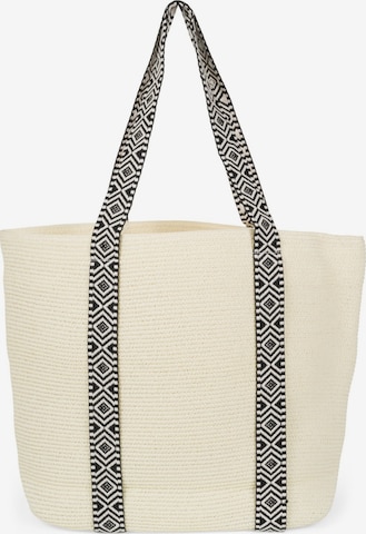 styleBREAKER Strandtasche 'Papierstroh Strandtasche Azteken Muster' in Beige: Vorderseite
