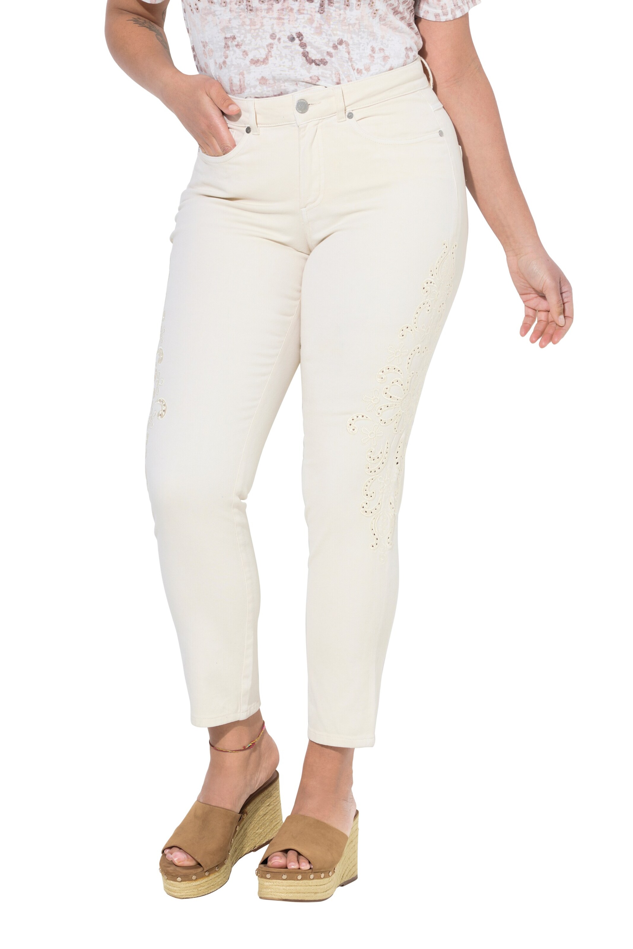 MIAMODA Slim fit Jeans in White: front