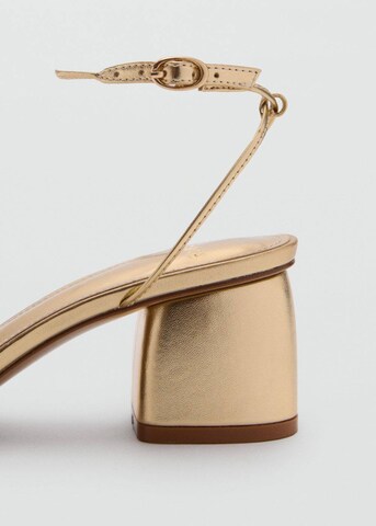 MANGO Strap Sandals 'Lana' in Gold